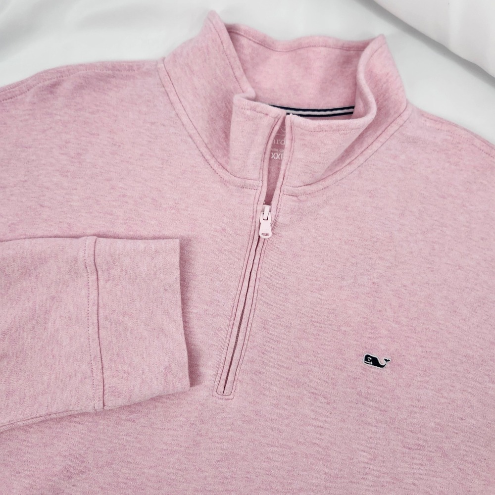 Vineyard Vines Mens Jersey Half Zip XXL Flamingo Heather Hamptons Preppy NWT